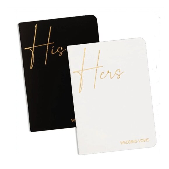 Wedding Vows His & Hers Booklet Journals 1 Black 1 White NWT - Picture 4 of 5